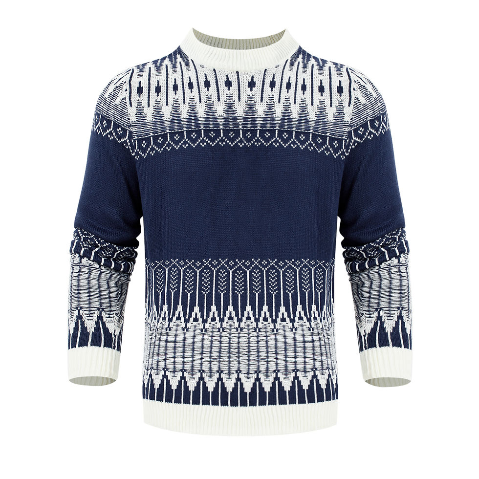 Thumbnail: Blue Ocean Crewneck Knit Pullover Sweater