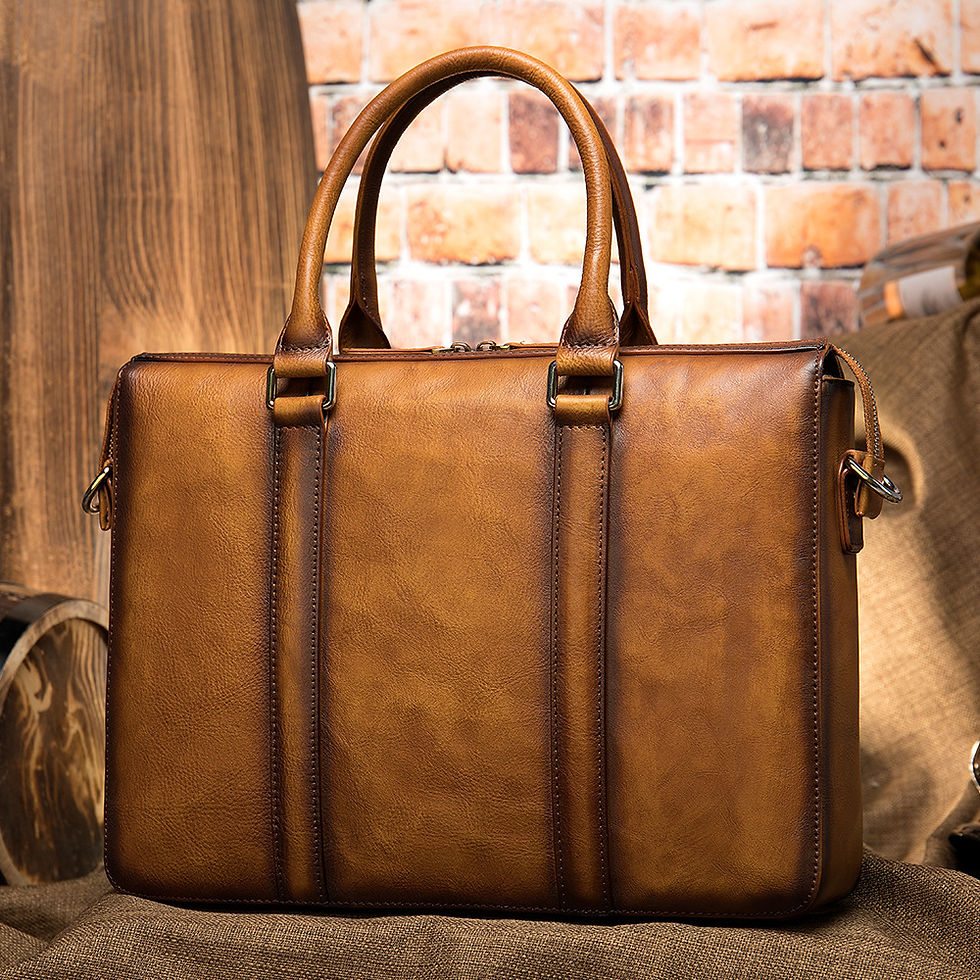 Thumbnail: Aura Velocity – Vintage 14-Inch Meridian Leather Briefcase
