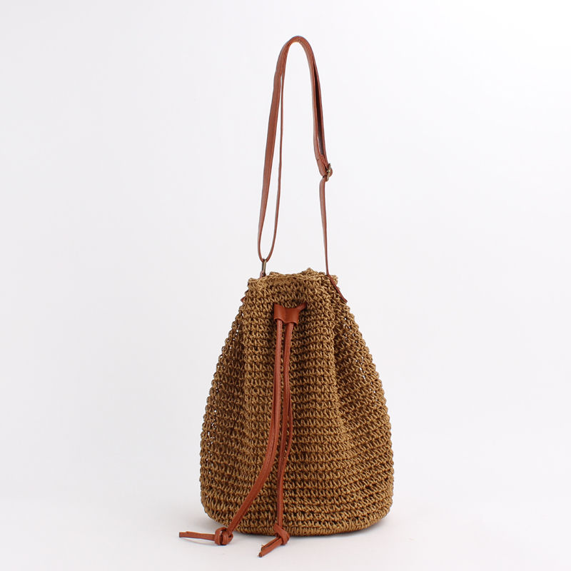 Thumbnail: Straw Bucket Shoulder Bag