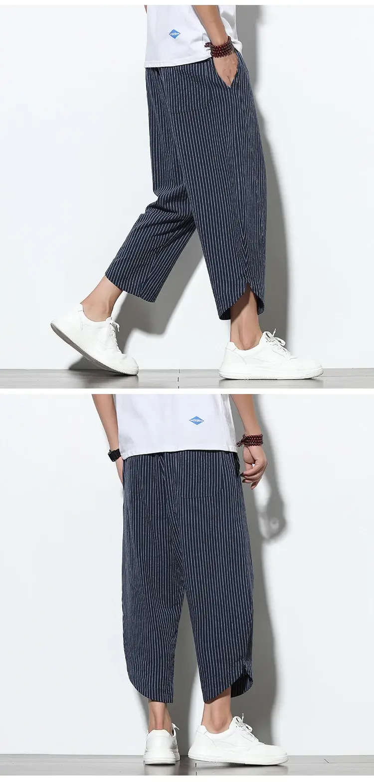 Thumbnail: Cotton Linen Blend Cropped Pants