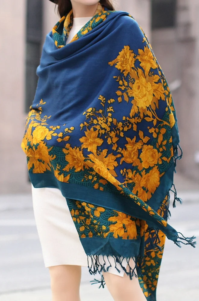 Elegant pure wool scarf, a cozy accessory that adds warmth and style to any outfit in the winter season
