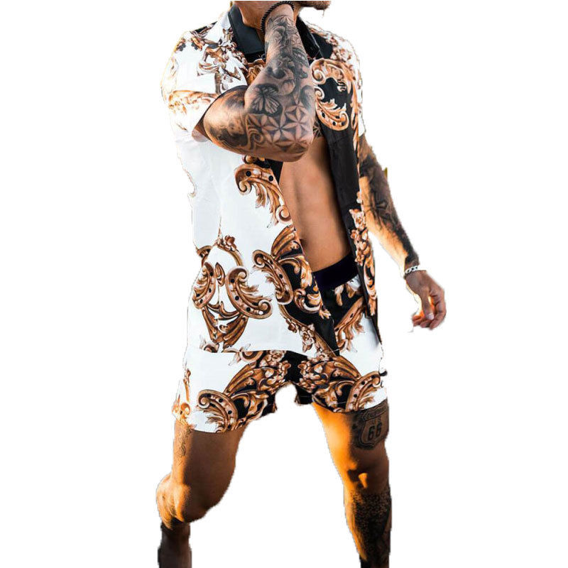 Thumbnail: L’Aube Tropicale – Hawaiian Print Two-Piece Suit