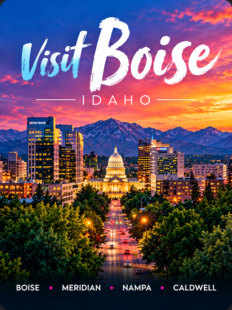 Cartel de Visit Boise Idaho para la comunidad latina en español