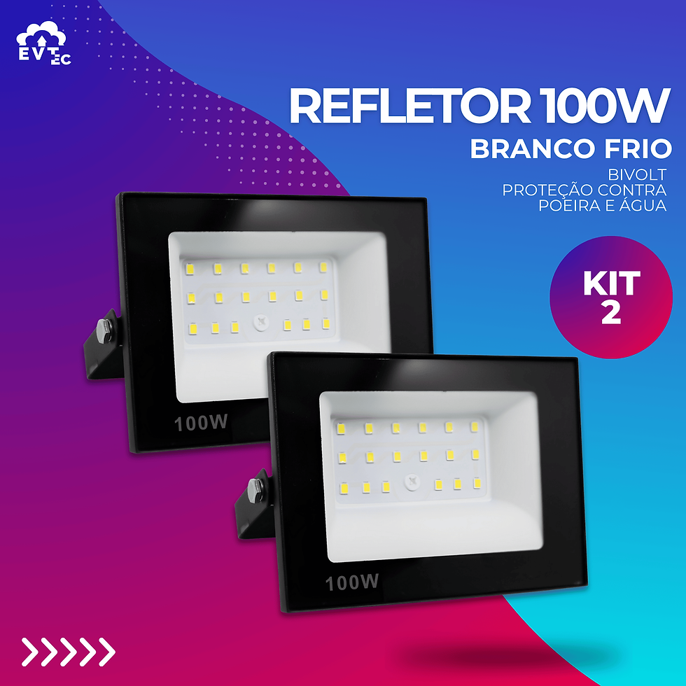 Miniatura: Kit 2 Led Refletor 100W Spotlight Bivolt