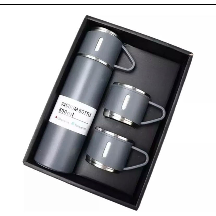 Miniatura: Kit Garrafa Térmica Vacuum Flask Set 500ml Com 3 Xícaras