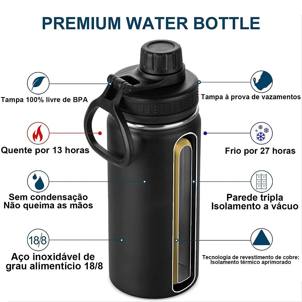 Miniatura: Garrafa Térmica 1000ml Esportiva Vacuum