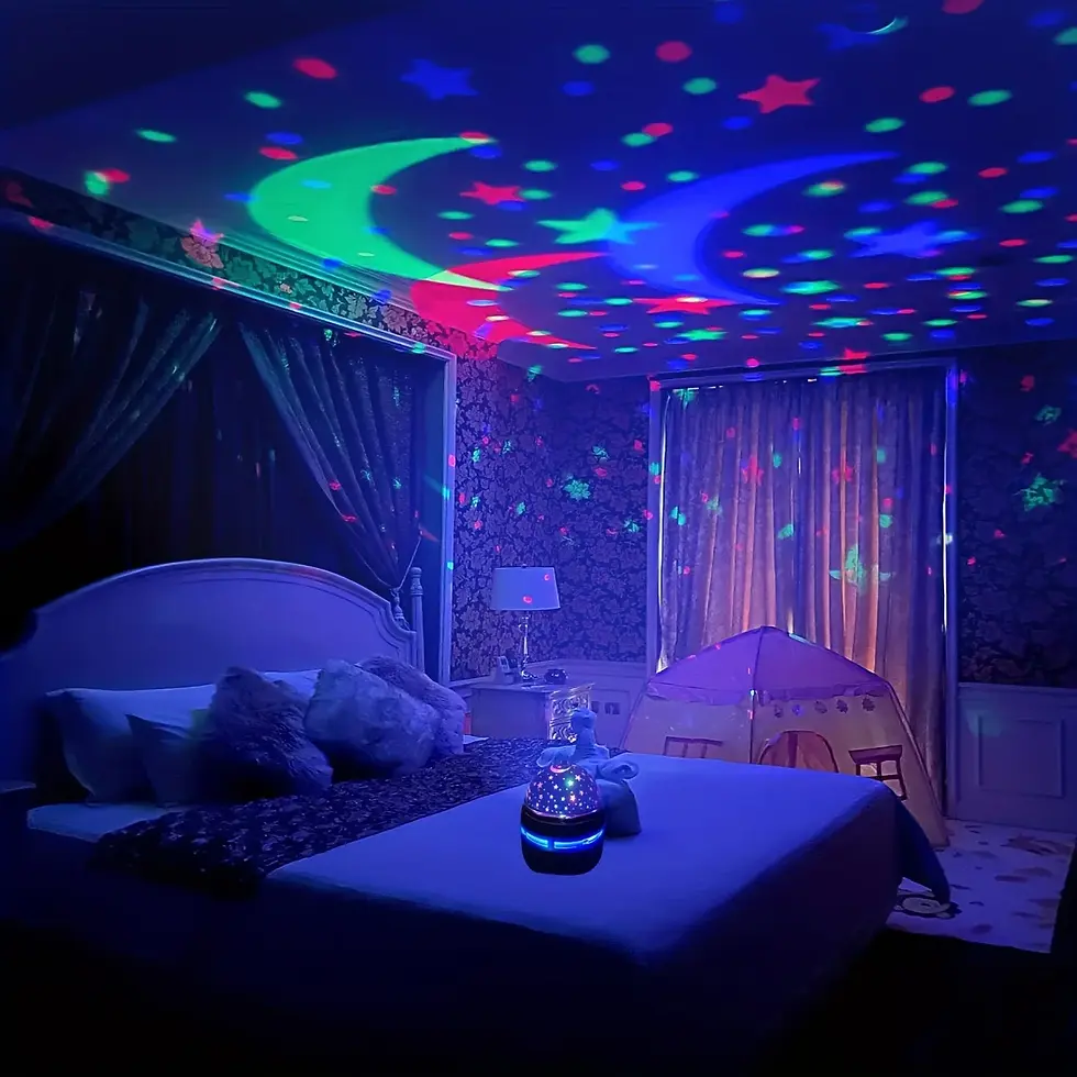 Miniatura: Projetor Noturno Night Sky Stars Lâmpada Giratória Sleep Light