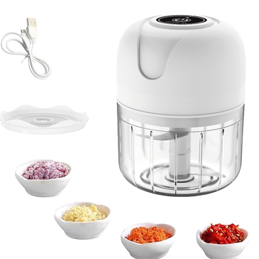 Miniatura: Mini Processador Elétrico Moedor Carne Vegetais Alho Fruta Amendoim Recarregáv