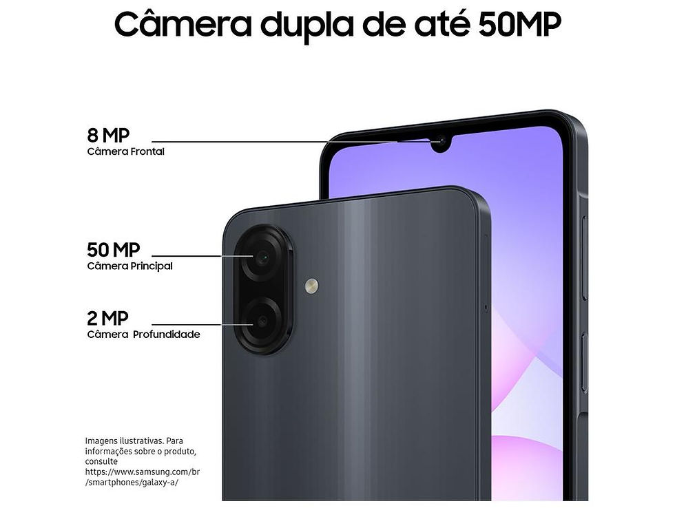 Miniatura: Smartphone Samsung A07 128GB Preto 4GB RAM Screen 6,7 "Camera. Double + 8MP Self