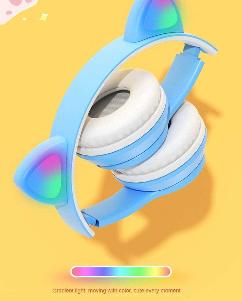 Miniatura: Fone De Ouvido Bluetooth Led Orelha Gato Iuz Headphone