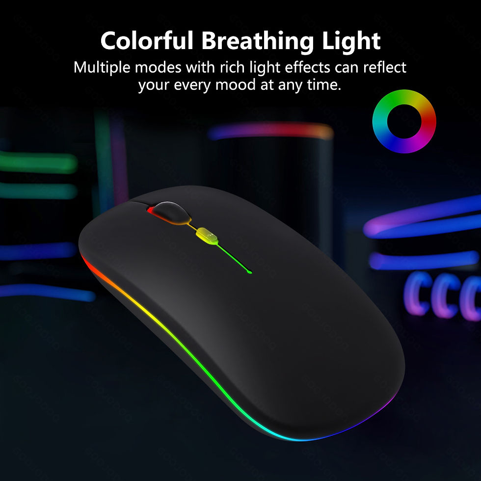 Miniatura: Mouse Sem Fio Recarregável Wireless Led Rgb 2.4ghz Bluetooth