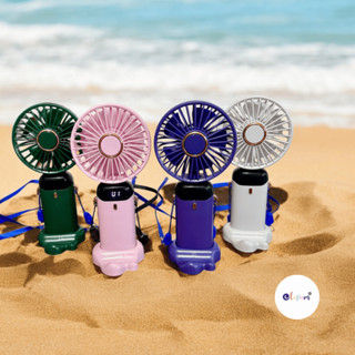 Ventilador Portátil De Mesa/mão Display Led 5 Velo Suporte