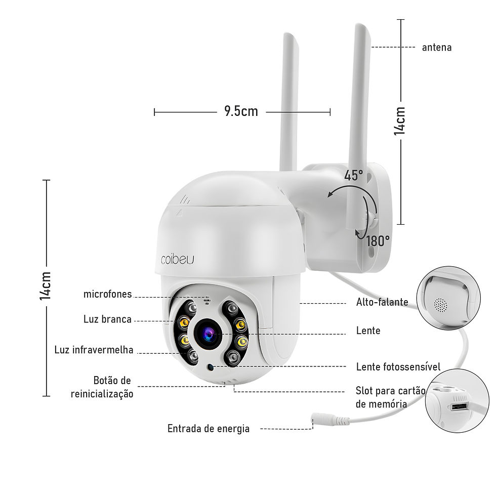 Miniatura: Camera Seguranca Wifi Ip Externa Visão Noturna Prova D'água