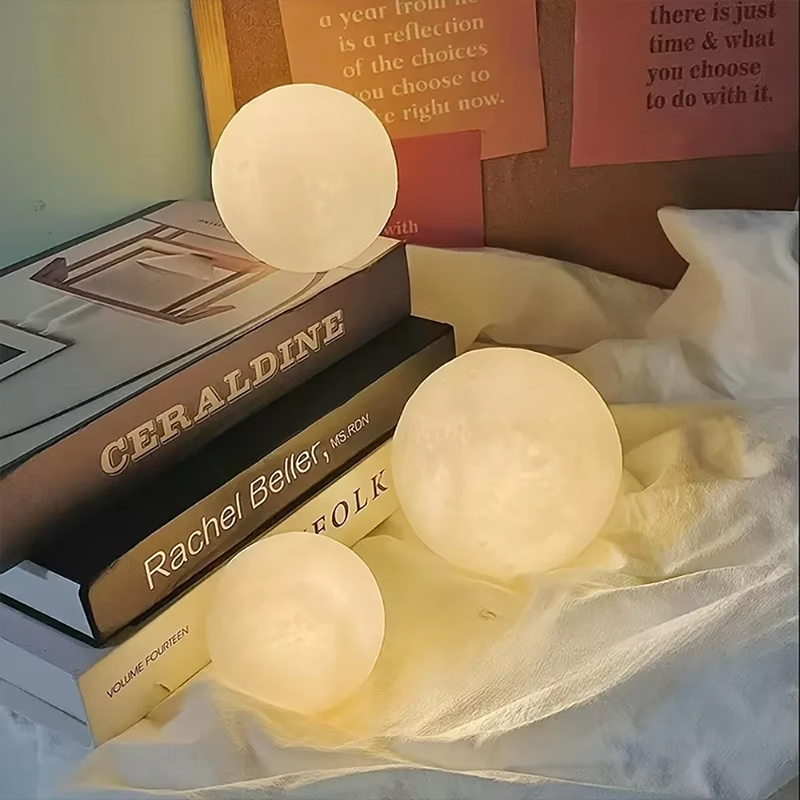 Miniatura: Luminaria Led Abajur Lua Cheia 3d Decoração Luz Noturna