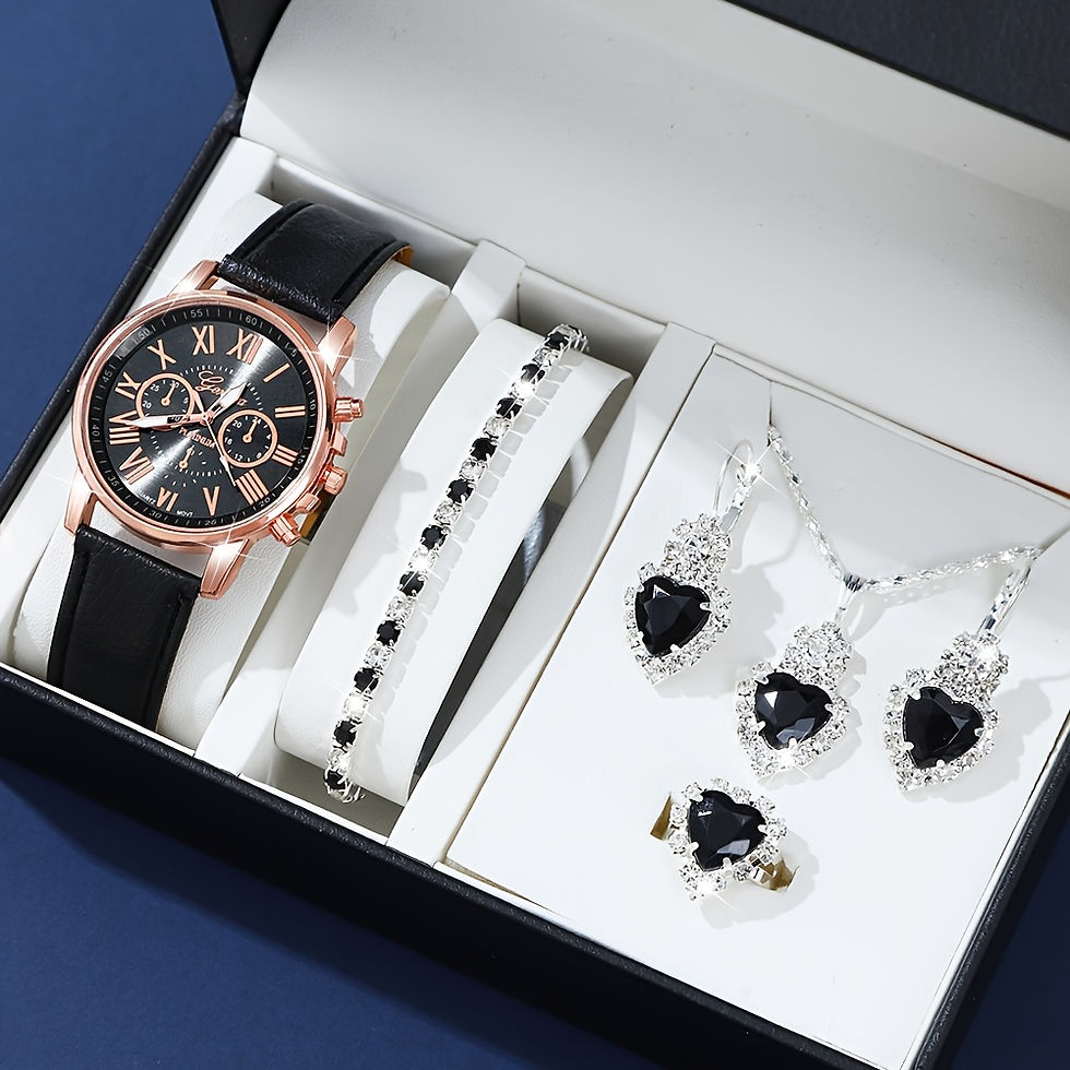Miniatura: Relógio Feminino Cristais Strass Pulseira Colar Set Conjunto
