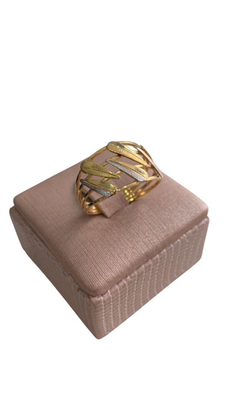 Anel Dois Tons de Ouro