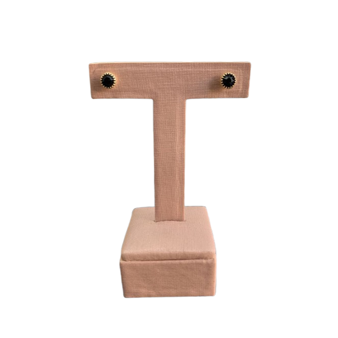 Brinco Ponto de Luz com Pedra Preta