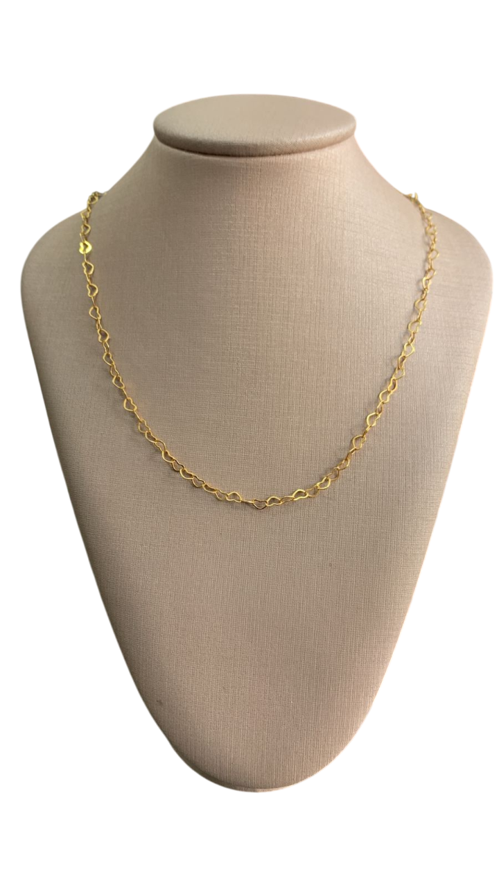 Choker Coração Vazado Dourado
