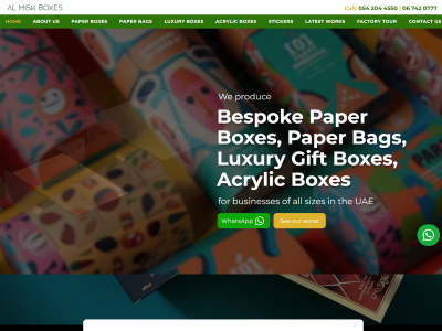 Web design and SEO for Al Misk Carton Boxes