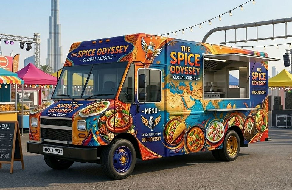Food Truck Branding Dubai, Car, Van, Bus & Truck Branding Graphics Wrapping Services UAE.j