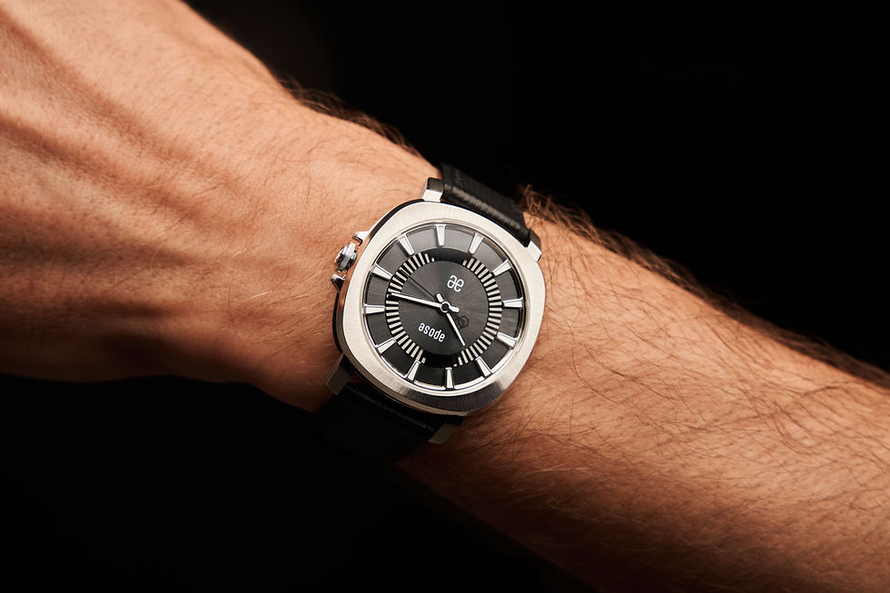 Miniature : Montre N°3 Radial - Noir de jais / Bracelet Cuir