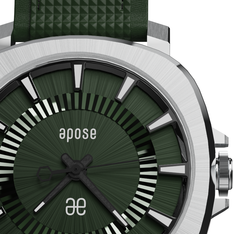 Apose N°3 Radial Vert Cendré, dial detail