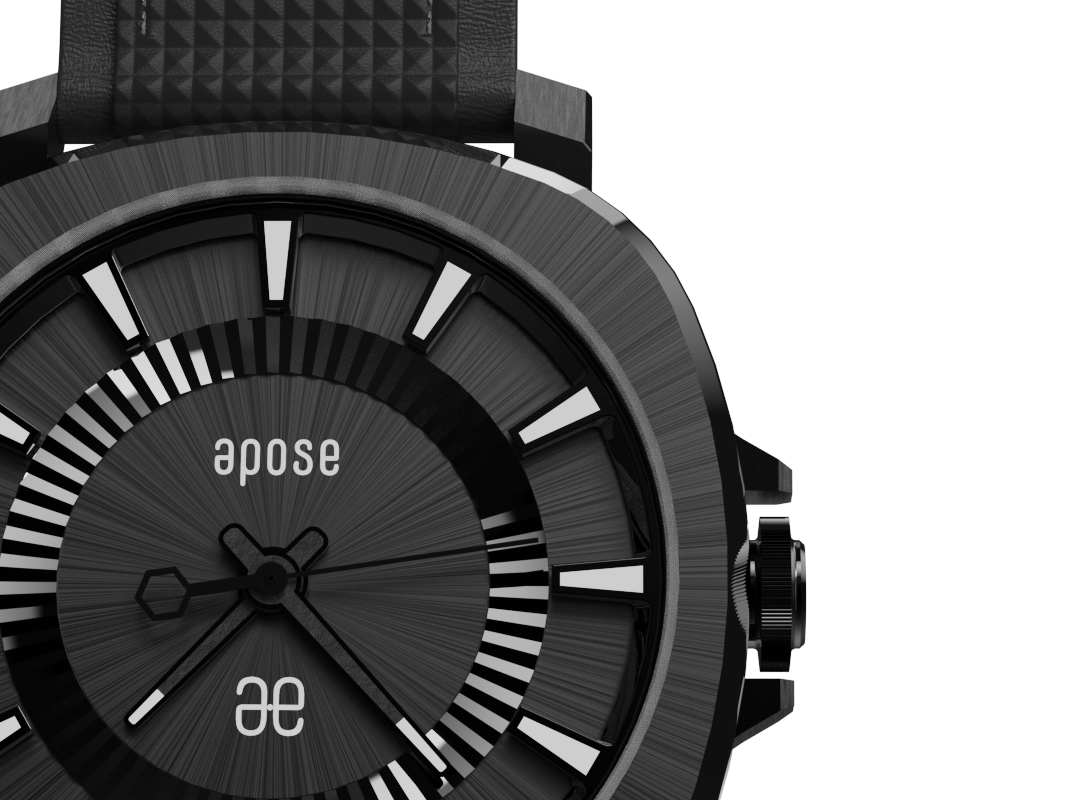 Apose N°3 Radial Noir Intégral, dial detail
