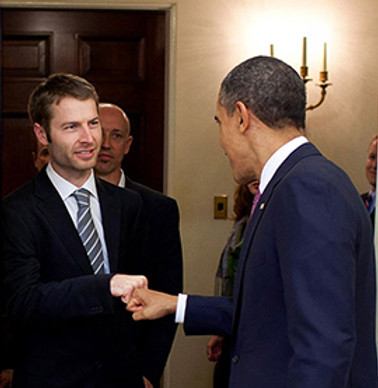 Garrett Hubbard meeting President Barack Obama during his time as a video journalist at USA TODAY.