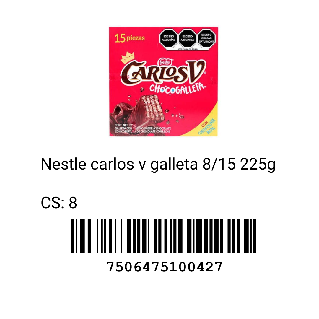 Nestle carlos v galleta 8/15 225g