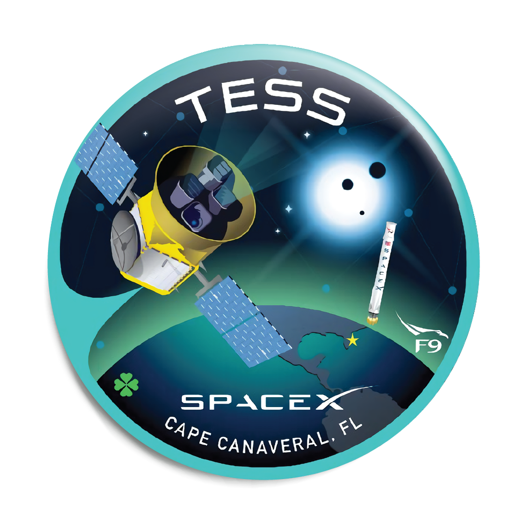 Nasa TESS Mission Patch Button Badge 58mm - Spacex Falcon 9 Badge