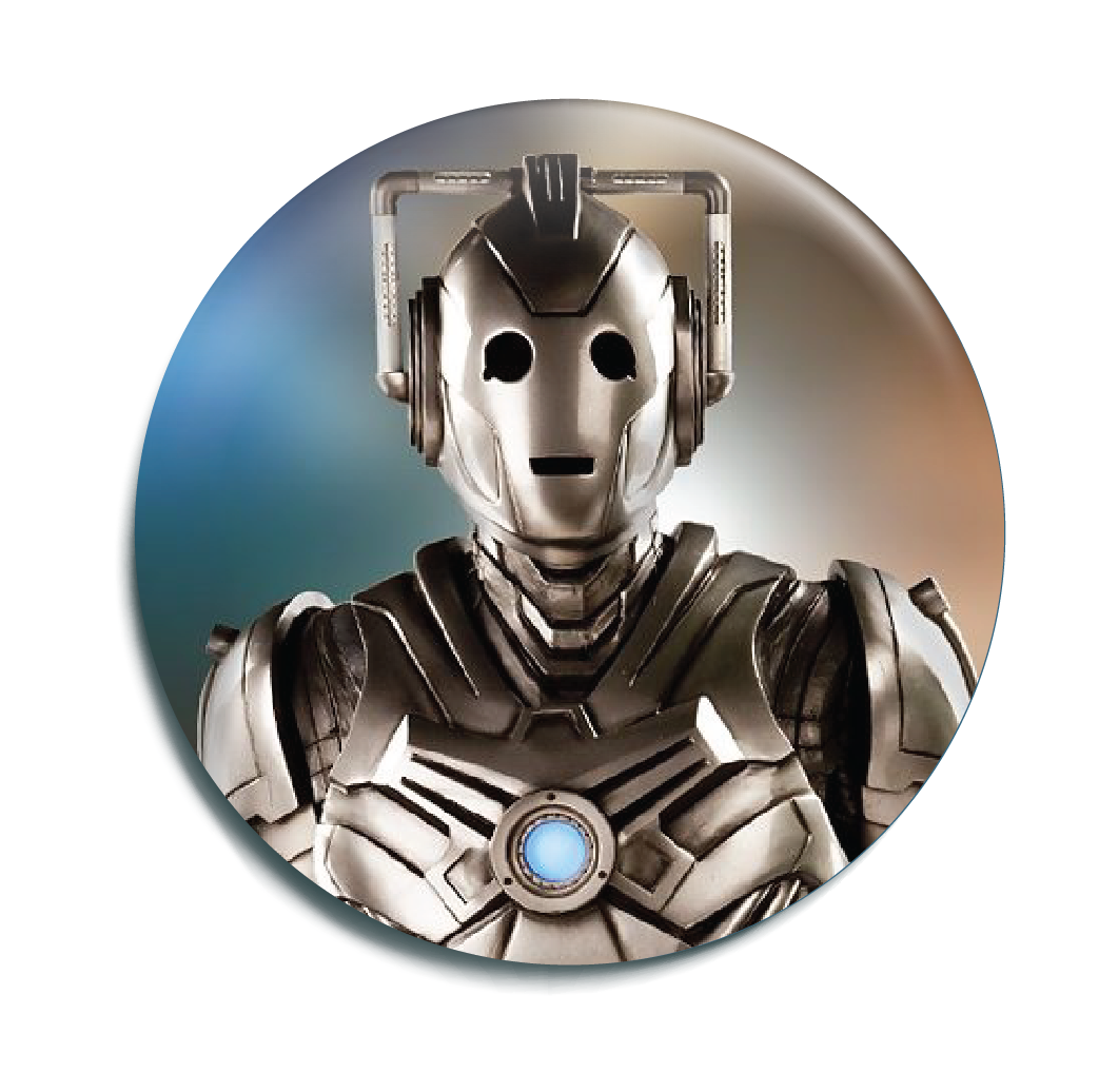 Doctor Who Cyberman Button Badge 58mm