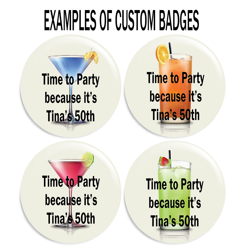 Thumbnail: Fully Personalised Button Badge 58mm - Your Image & Text on Custom Button Badge