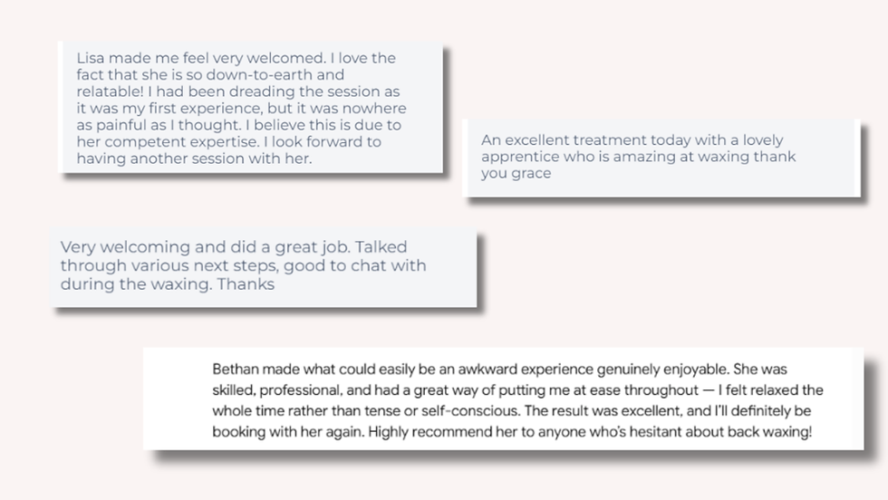 Waxing reviews at Infinite Beauty Therapy, Kempston