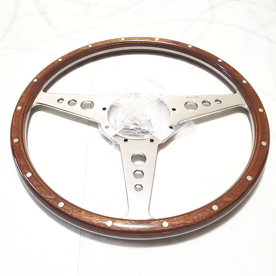 Moto-Lita モトリタ 14インチ 丸穴 フラット ウッド ステアリング  