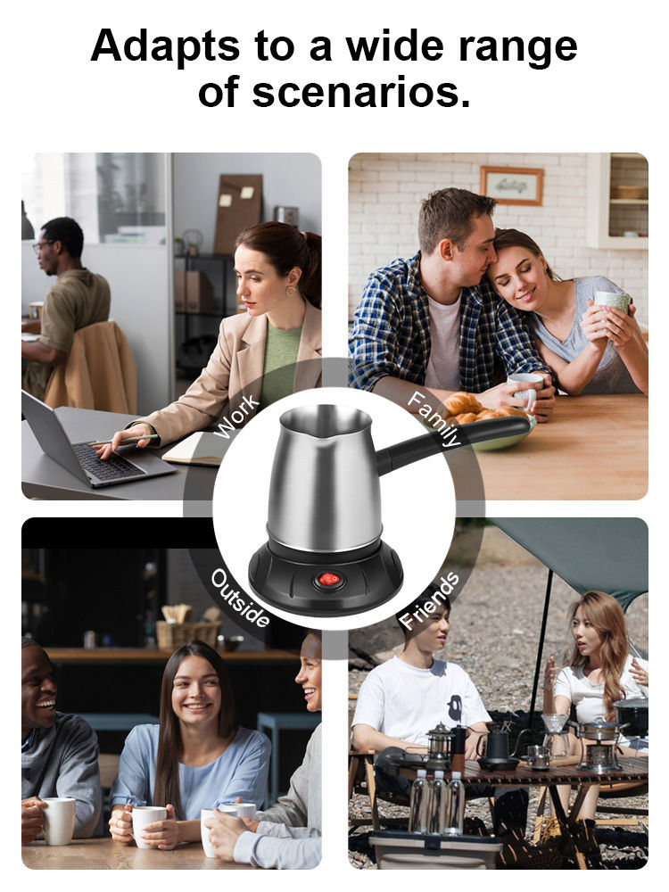 Miniatura: Cafeteira turca Sonifer SF-3604 de aço inoxidável, 500 ml, 600 W, elétrica