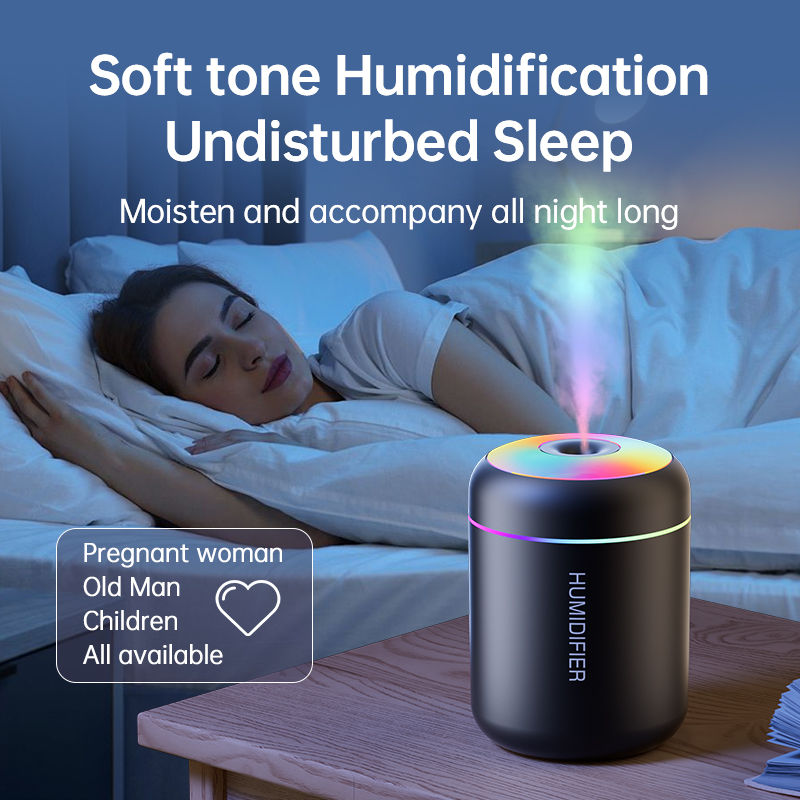Miniatura: Mini Umidificador de Ar USB Elétrico de 180ml com Difusor de Aromas e Purificado