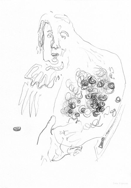 Drawing by Ilona Rijkeboer from 2024, "The Gift" 