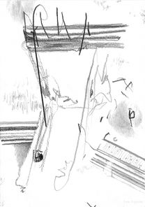 Drawing by Ilona Rijkeboer from 2022, "Indigo Dance" 