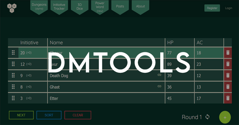 tabela de gerenciamento de iniciativa em combate para rpg de mesa do dmtools