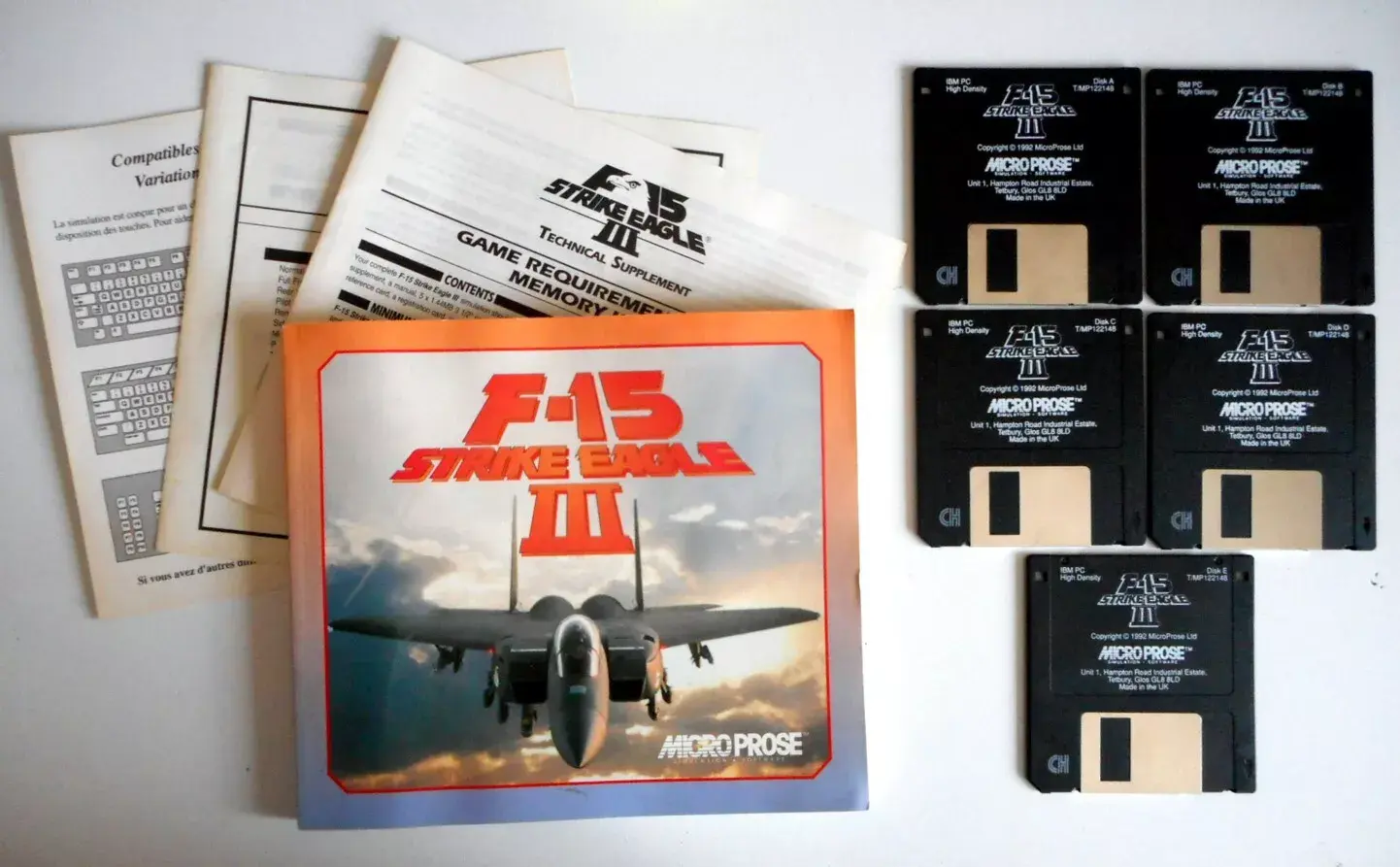 F-15 STRIKE EAGLE 3 jeu simulation F15 pour PC /game for PC MS-DOS computer d122