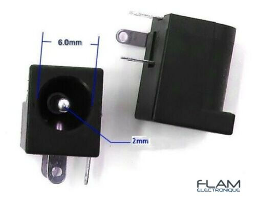 Thumbnail: 10x Connecteur à souder prise DC femelle 6 x 2mm Power supply female connector