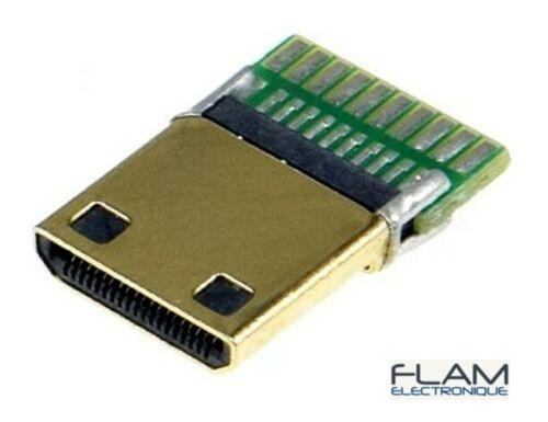 Cerrxian Adaptateur HDMI Sans Soudure Mâle Vers 20 Broches – Plaqué Or Avec Boîtier Facile