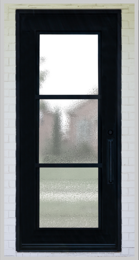 Modern single iron entry door
