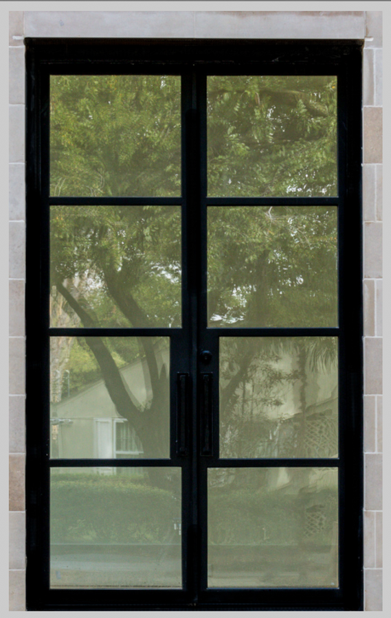 Modern double iron french doors