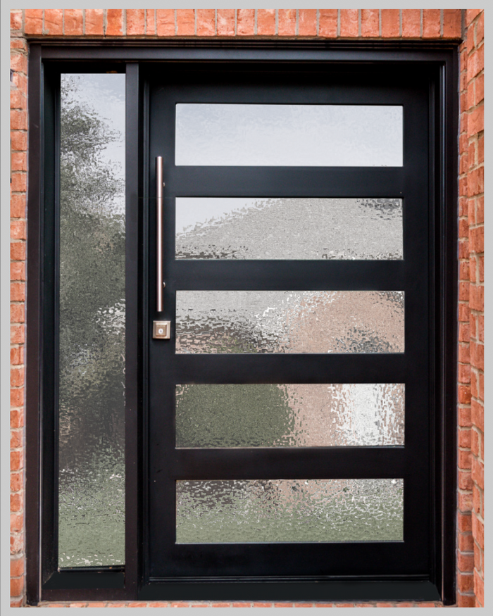 Modern iron door with sidelight