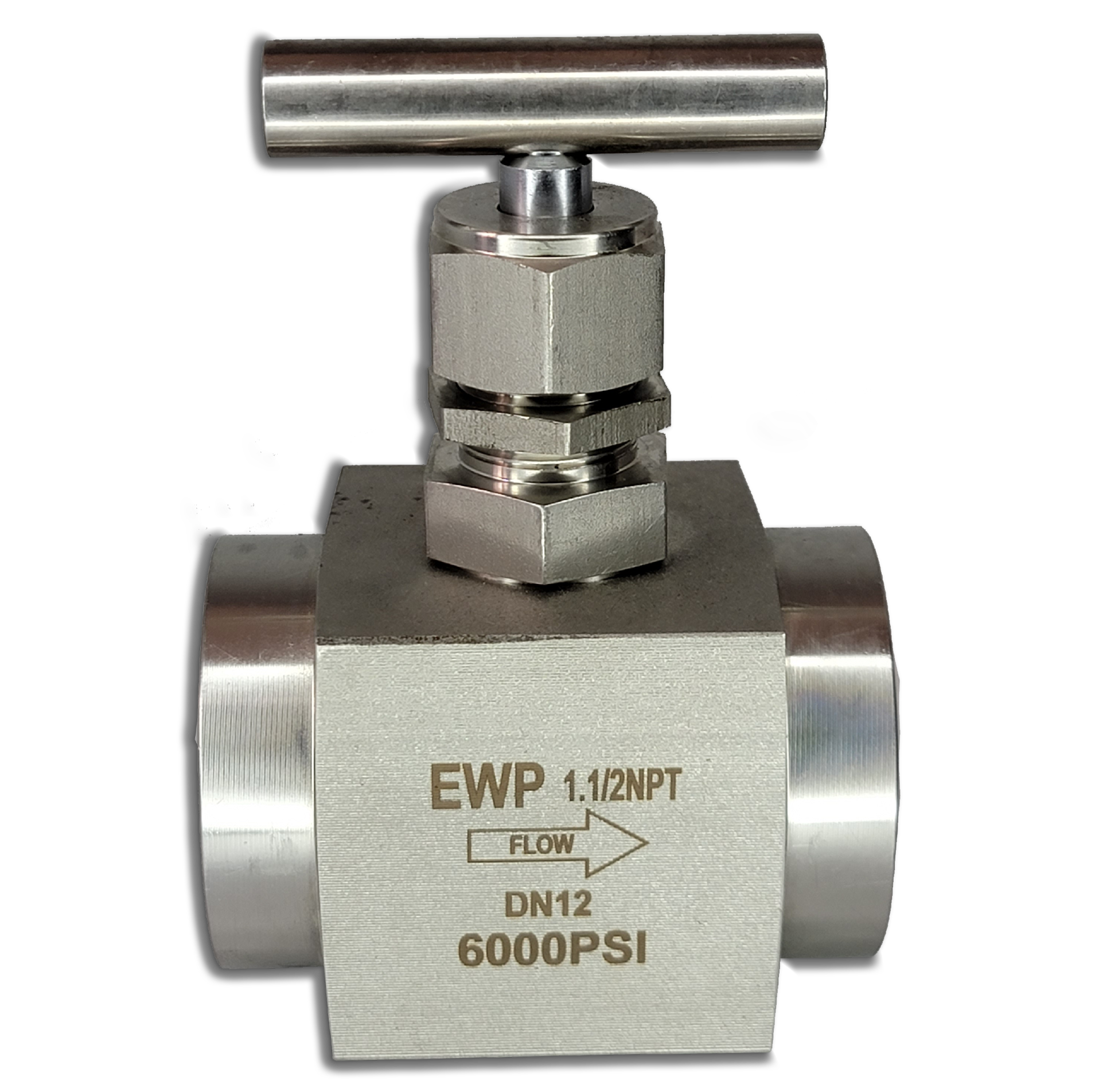 NV-150-SSF-P, 2 Way Double Panel Mount Needle Valve, Size: 1.5” x 1.5” FNPT, Connection: Panel Mount, Material: SS316