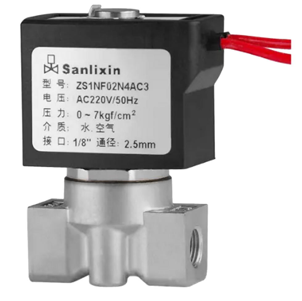 Miniatura: ZS Compact Series 2/2-Way Direct Acting, 1/4”, Solenoid Valve, NPT, SS304, AC220V, AC110V, AC24V, DC12V, DC24V, NEMA