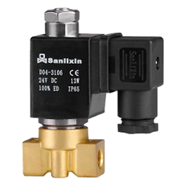 SLP Compact Series 2-2-Way Direct Acting Solenoid Valve•Normally Open•Brass•DIN