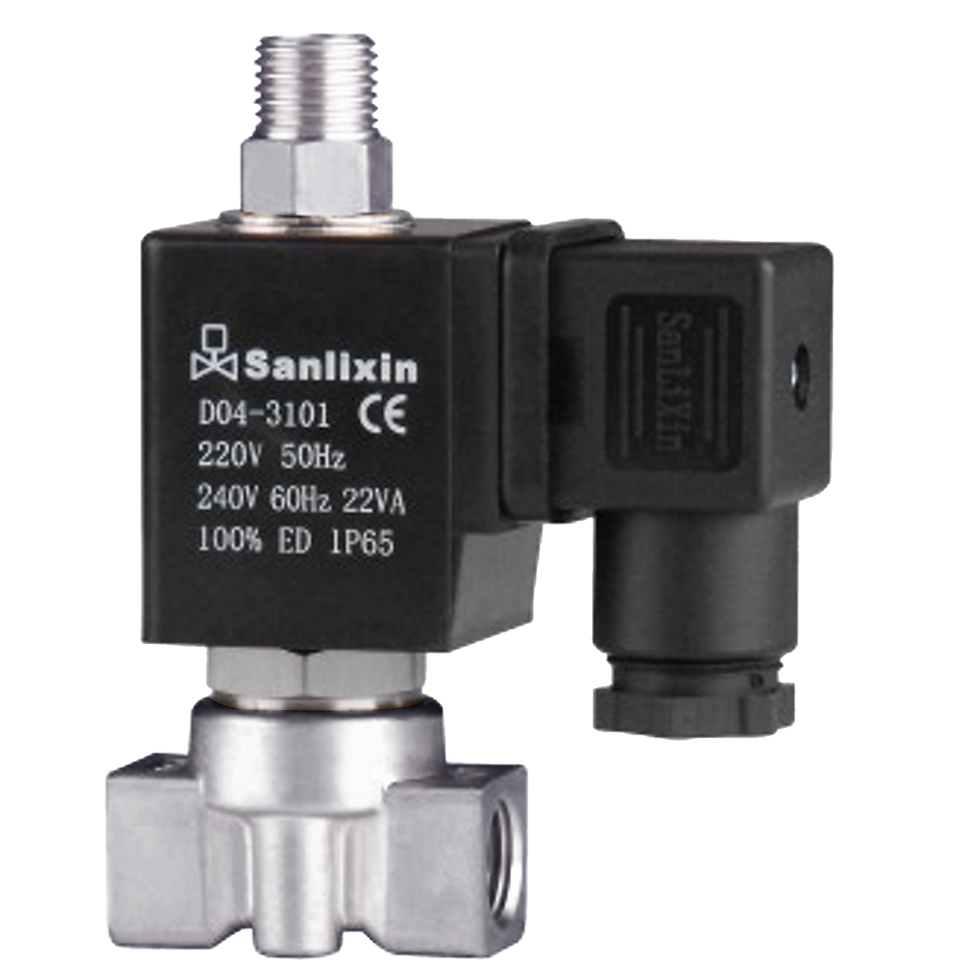 SLV2 Series 3/2-Way Direct Acting Solenoid, Body Material: SST, Pressure: 0~12kgf/cm², Orifice: 1.5~3mm, Pipe Size: 1/8” ~1/4