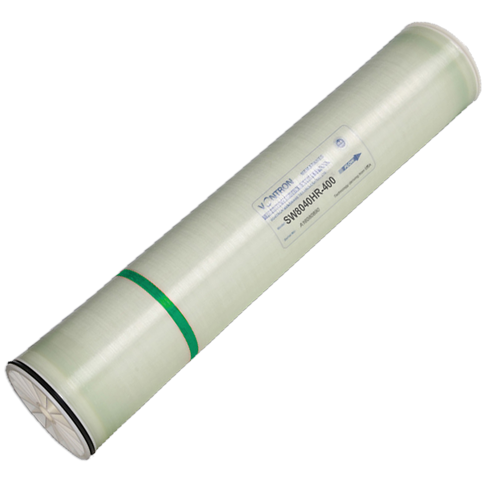 Vontron SW8040HR-400/ 40” (1016mm) x 8” (201mm)/ Active Membrane 400/ Permeate Flow 7500 GPD/ Stable Rejection Rate 99.8%